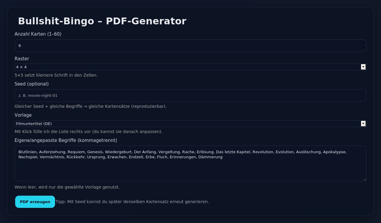 Screenshot von bingo