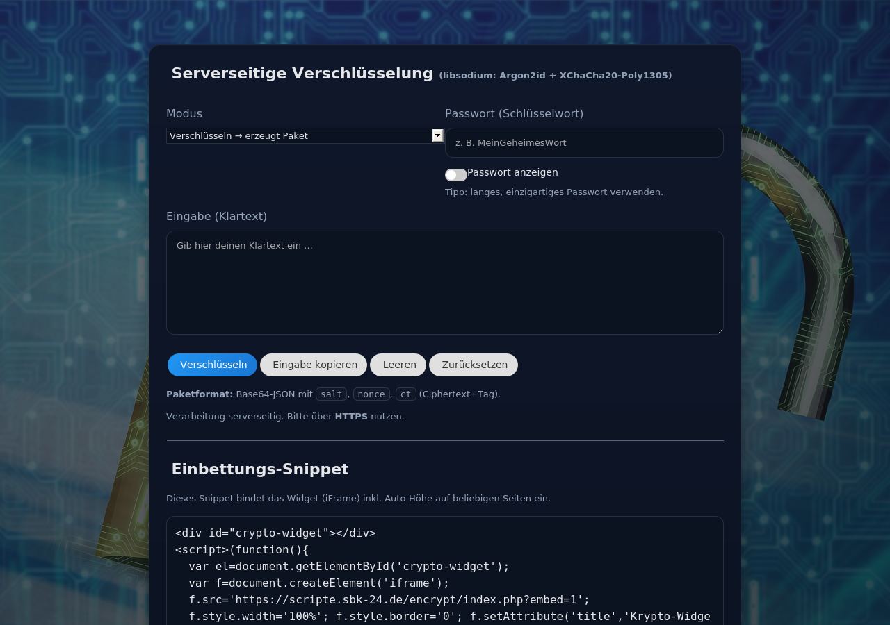 Screenshot von Text verschlüsseln