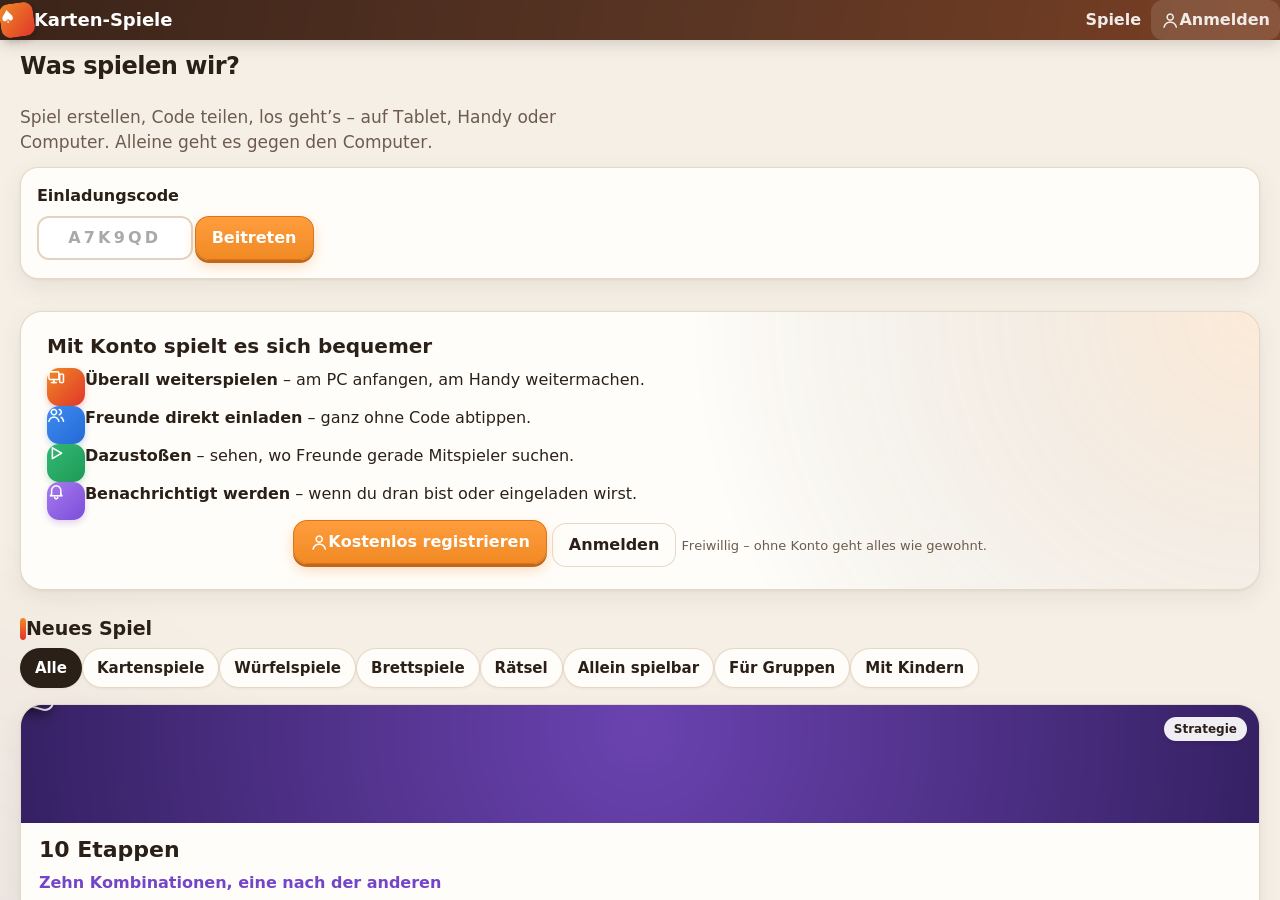 Screenshot von Kartenspiele